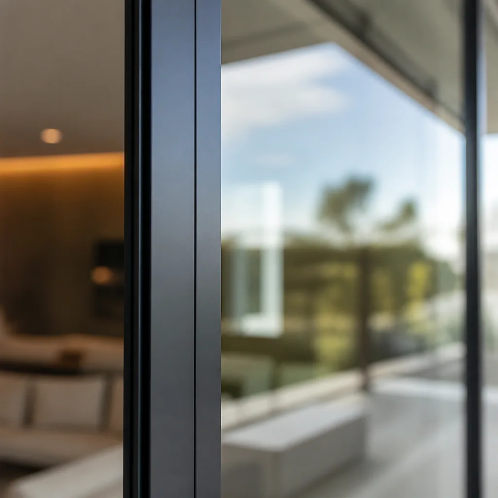 Modern glass door frame with professional window installation in Boca Raton, FL